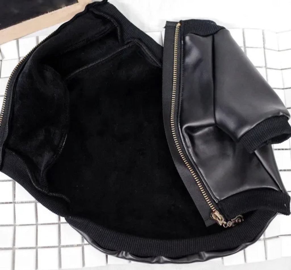 Boujee Dog Leather Jacket | Dog Jacket for Cold Weather