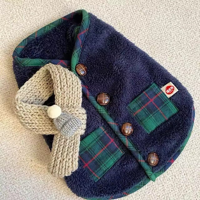 Jackson Plaid Dog Sweater & Scarf