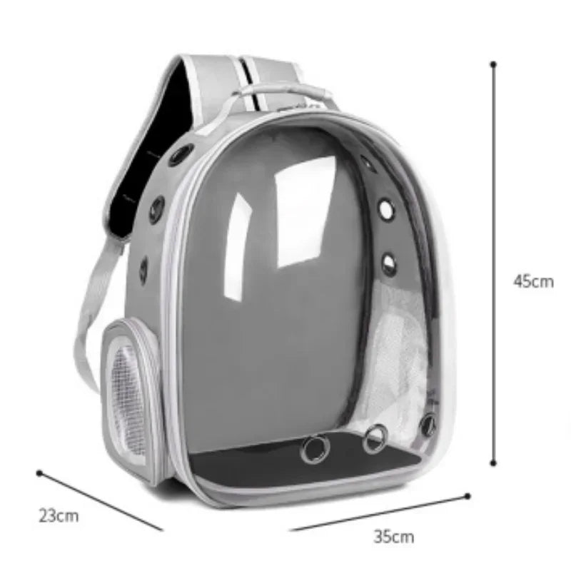Space Capsule Cat Backpack – Transparent Breathable Carrier for Travel | Durable Nylon Pet Backpack for Cats & Kittens