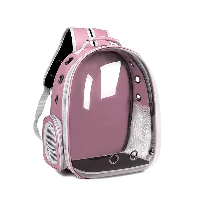 Space Capsule Cat Backpack – Transparent Breathable Carrier for Travel | Durable Nylon Pet Backpack for Cats & Kittens