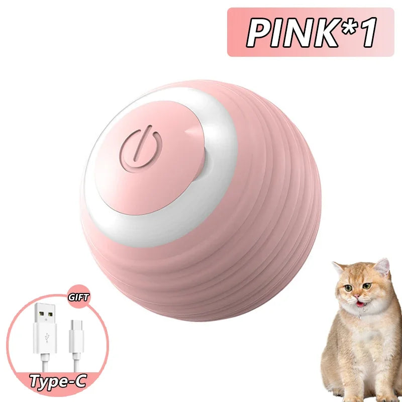 Interactive Cat Toy Ball – Smart Rolling LED Ball with Motion Sensor | USB Rechargeable Cat Toy