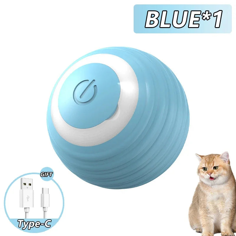 Interactive Cat Toy Ball – Smart Rolling LED Ball with Motion Sensor | USB Rechargeable Cat Toy