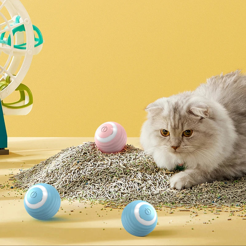 Interactive Cat Toy Ball – Smart Rolling LED Ball with Motion Sensor | USB Rechargeable Cat Toy