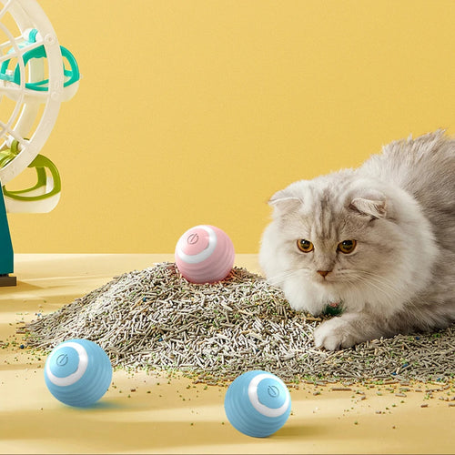 Interactive Cat Toy Ball – Smart Rolling LED Ball with Motion Sensor | USB Rechargeable Cat Toy