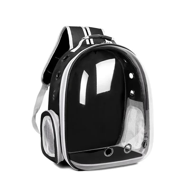 Space Capsule Cat Backpack – Transparent Breathable Carrier for Travel | Durable Nylon Pet Backpack for Cats & Kittens