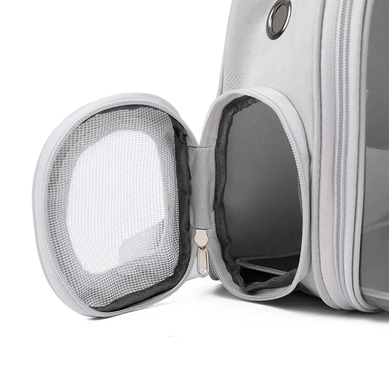 Space Capsule Cat Backpack – Transparent Breathable Carrier for Travel | Durable Nylon Pet Backpack for Cats & Kittens