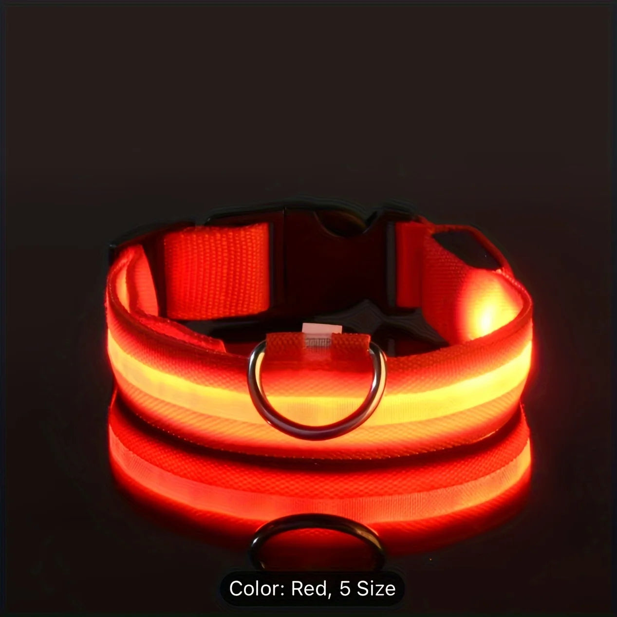 LED Dog Collar – Reflective Light-Up Collar for Night Safety | Durable Nylon Collar for Small & Medium Dogs