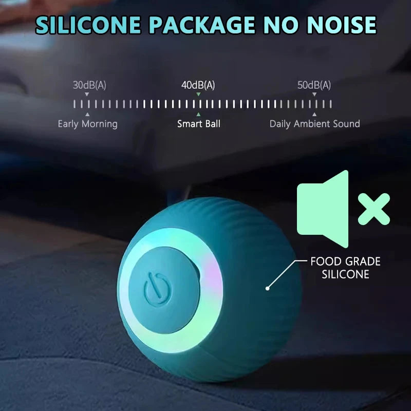 Interactive Cat Toy Ball – Smart Rolling LED Ball with Motion Sensor | USB Rechargeable Cat Toy