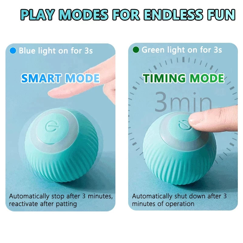 Interactive Cat Toy Ball – Smart Rolling LED Ball with Motion Sensor | USB Rechargeable Cat Toy