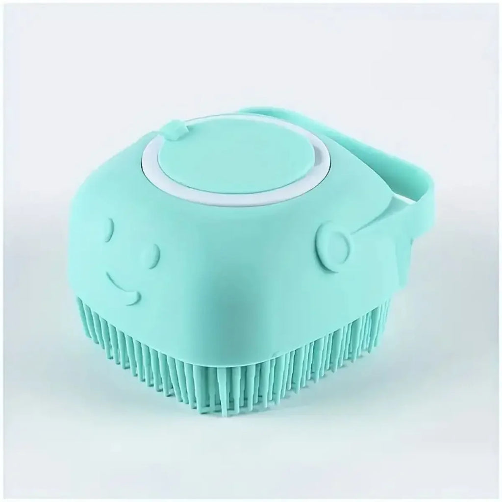 Dog Bath Brush with Shampoo Dispenser – Soft Grooming & Massage Brush for Dogs & Cats